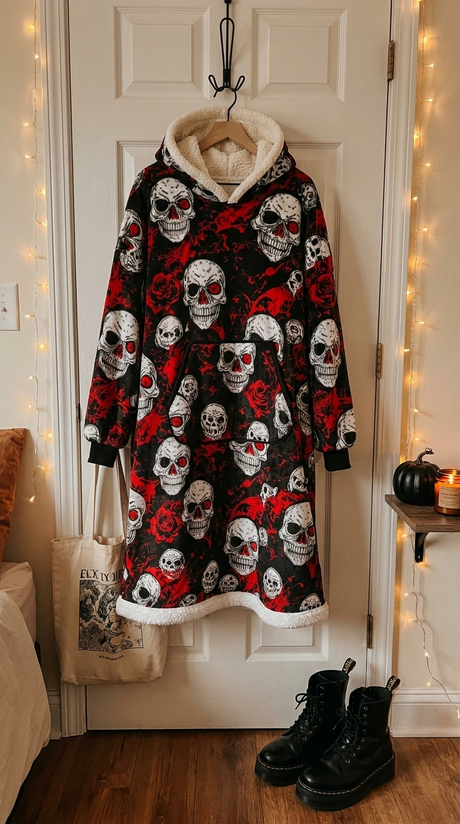 Skulls & Roses print in a room